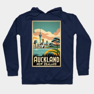 A Vintage Travel Art of Auckland - New Zealand Hoodie